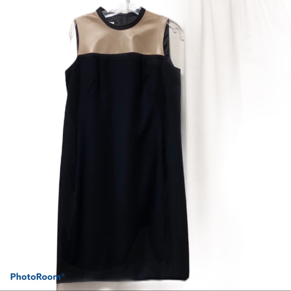 Akris tan and black dress size 8
